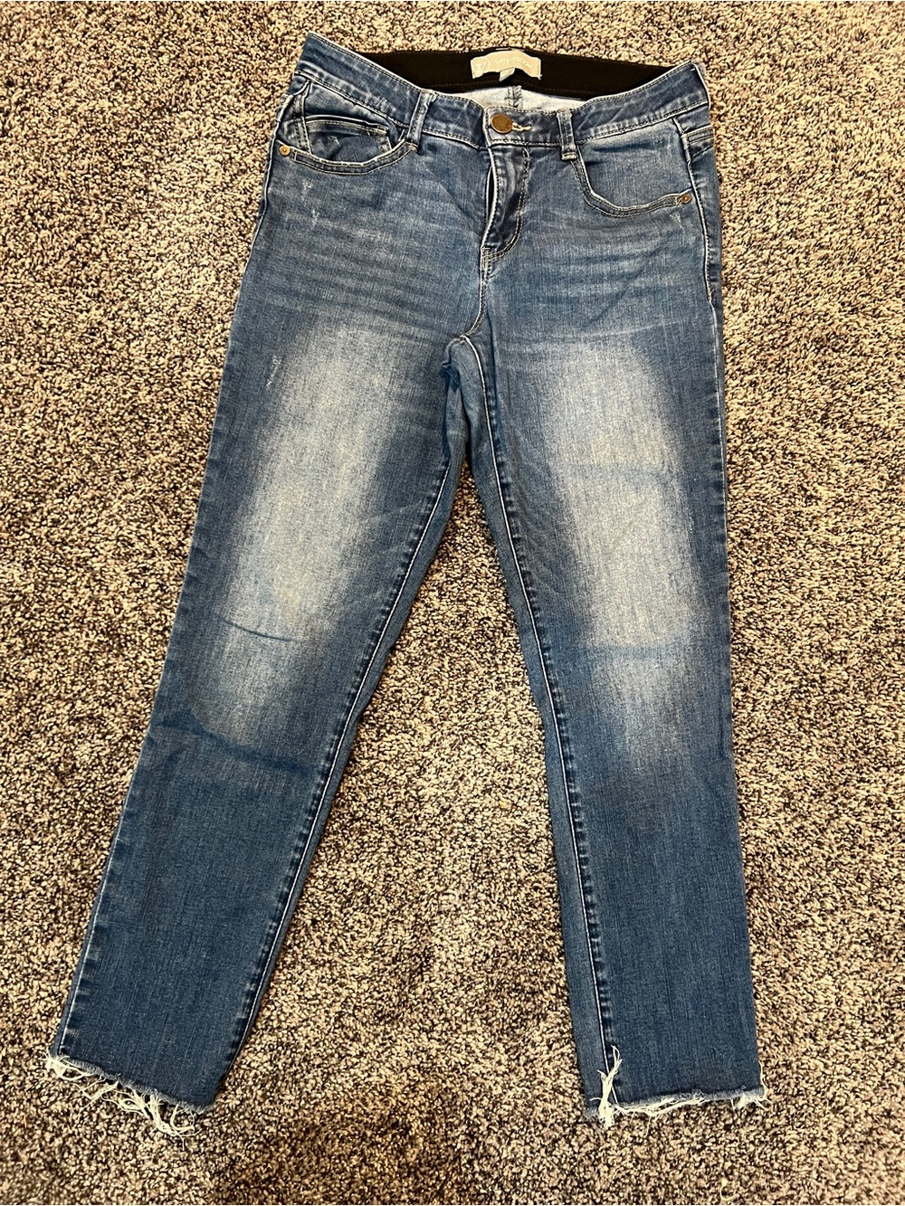 Wit & Wisdom Medium Blue Cropped Straight-Leg Jeans